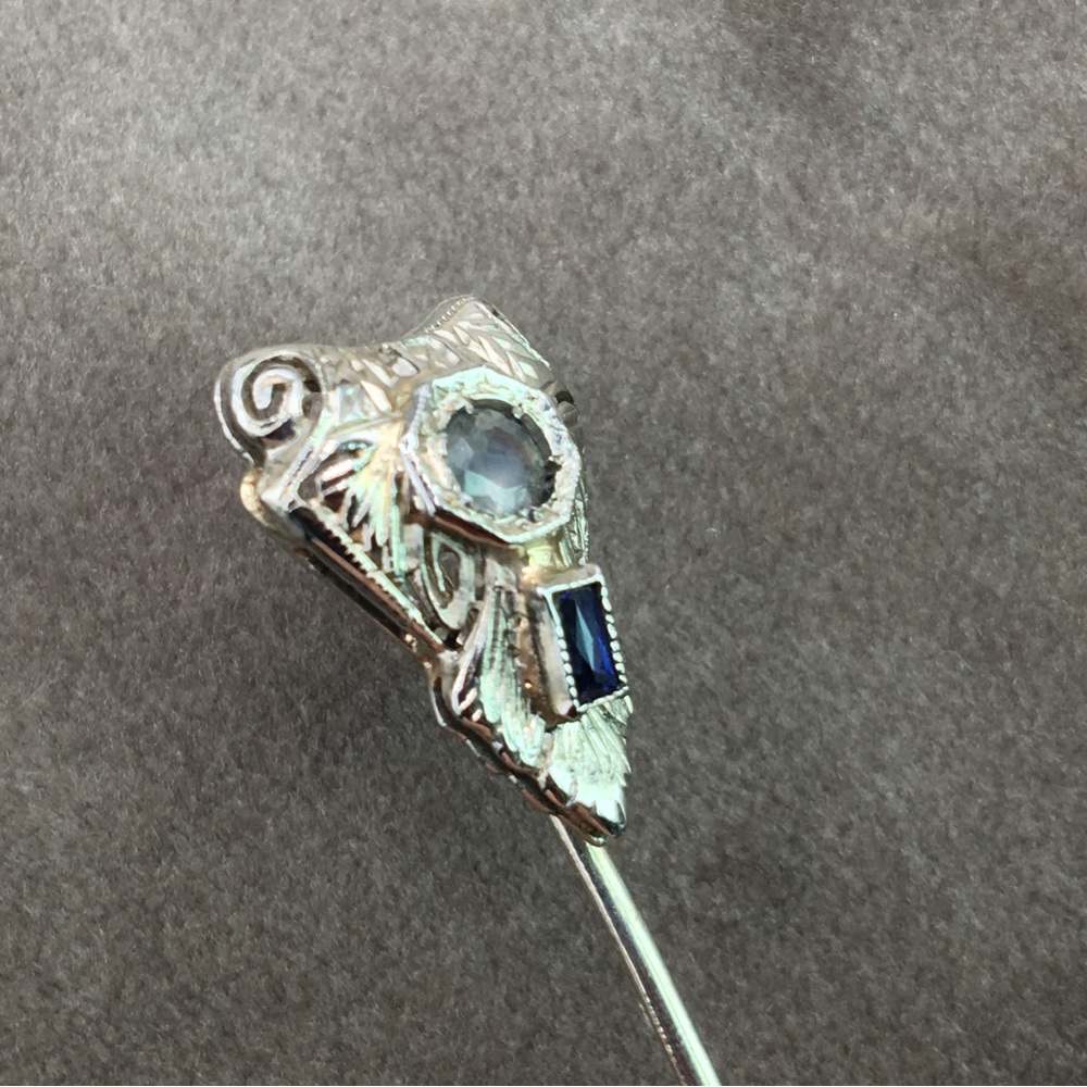 20k alexandrite Art Deco stick pin - Picture 8 of 11